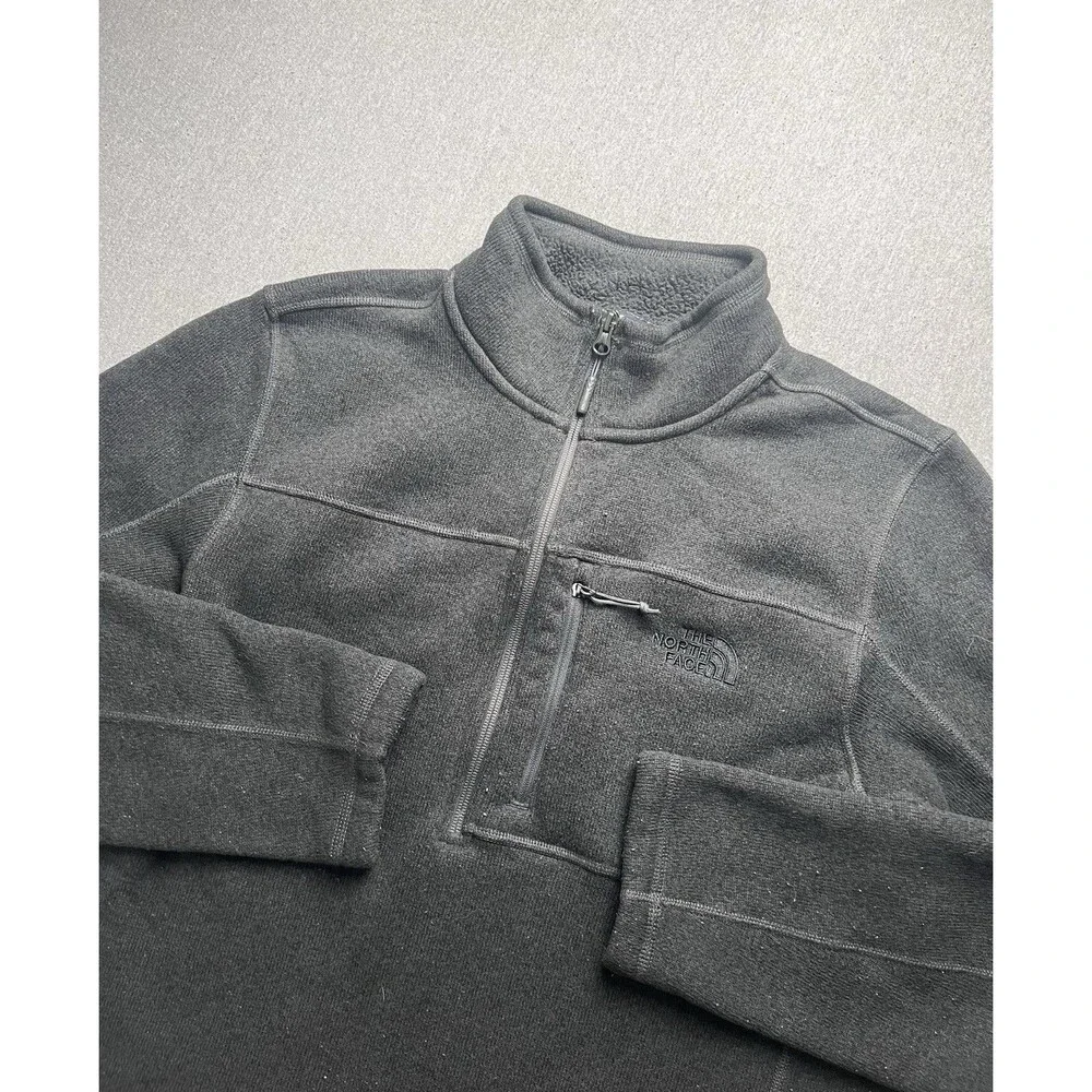 The North Face Jacket Men's L Gray Gordon Lyons 1/4 Zip Pullover Outdoor Hiking